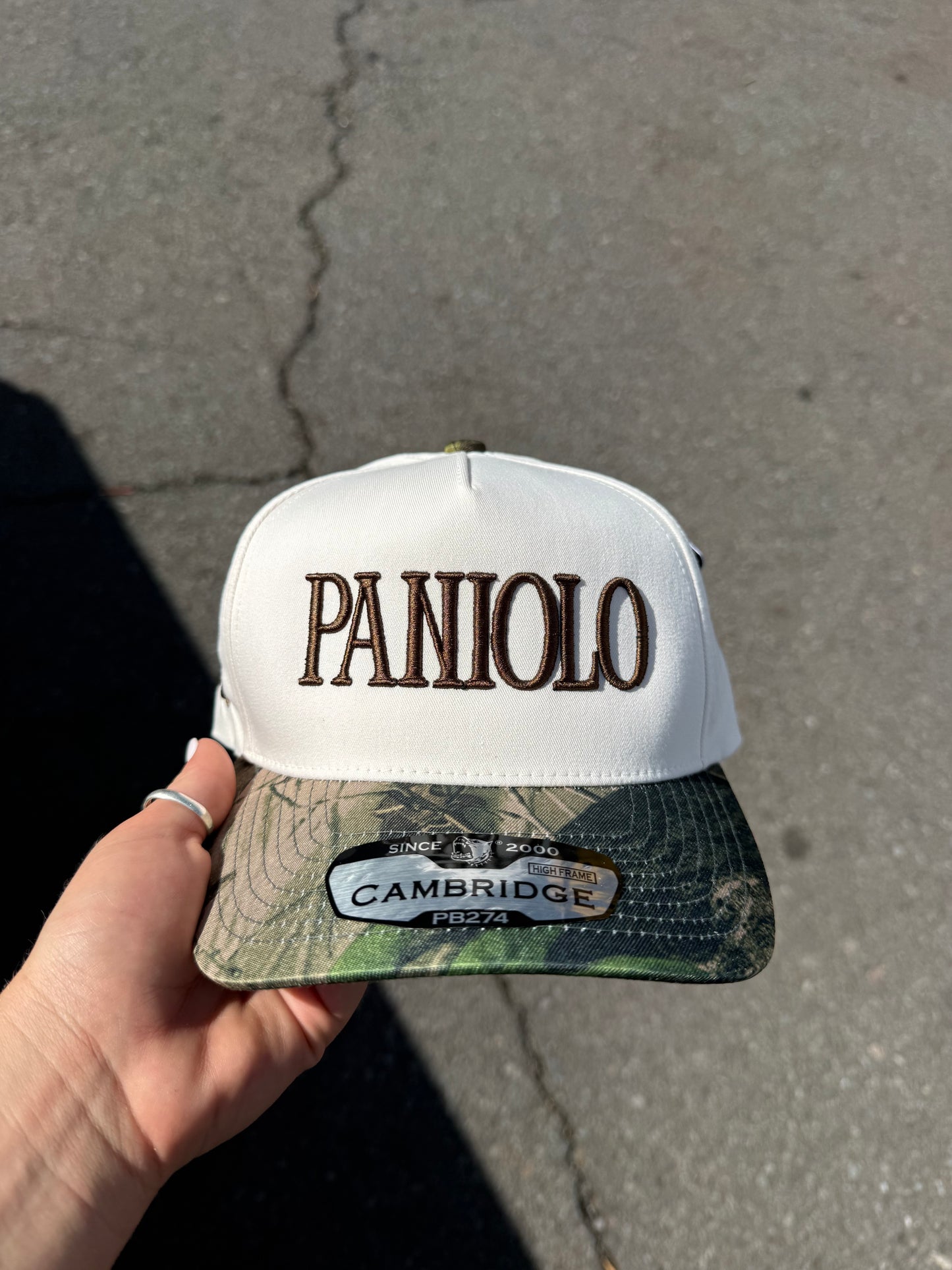 STITCHED CAMO BRIM TRUCKER